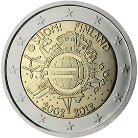 10 anni di banconote e monete in euro - Finlandia 2012