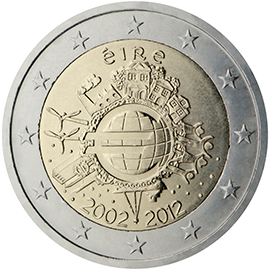 10 anni di banconote e monete in euro - Irlanda 2012