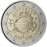 10 anni di banconote e monete in euro